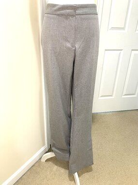 Zara Women Slacks Dress Pants Gray Flare Boot Cut Lightweight Work Office Size L